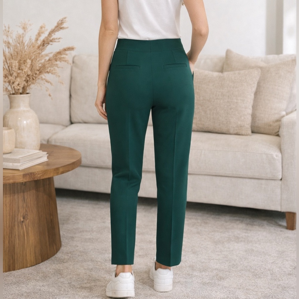 R. Sofia Women’s Scuba Comfort Fit Green Pull-On Stretch Dress Pants Size Large - Picture 2 of 8